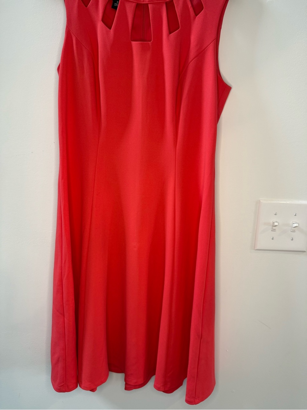 AGB Vibrant Red Sleeveless Dress with Cutout Detail